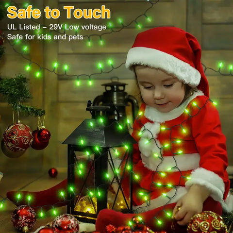 Ollny's 300 leds multicolor Christmas mini lights are safe to touch