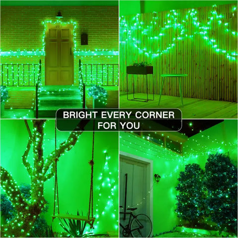 Scene display for decorating with Ollny's 400 led green string lights