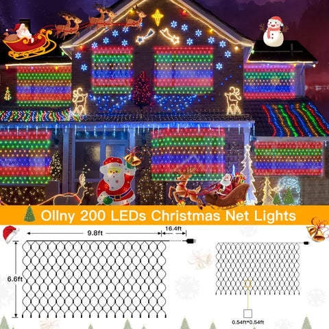 Length instructions for Ollny's 200 leds multicolor net lights