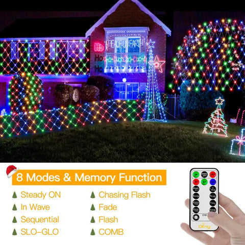 Ollny's 200 leds multicolor net lights with 8 lighting modes