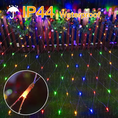 Ollny's 200 leds multicolor net lights are IP44 waterproof
