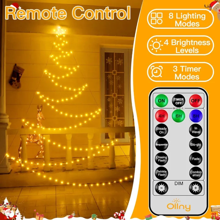 LED warm white Christmas lights remote feature