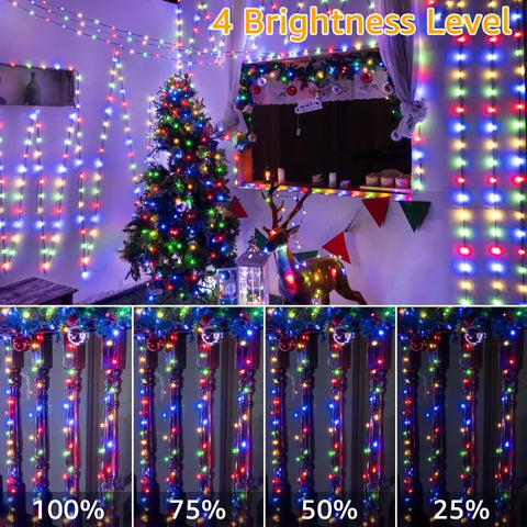 1200 LED 393ft Multicolor IP67 Waterproof Christmas String Lights (Green Wire, Plug in, 8 Modes)