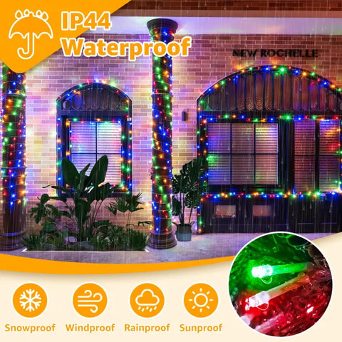 120 LED 40ft Multicolor Connectable String Lights (Clear Cable, Plug in, 8 Modes)