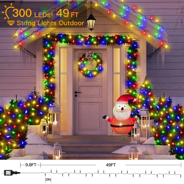 Length instructions for Ollny's 300 leds multicolor Christmas mini lights