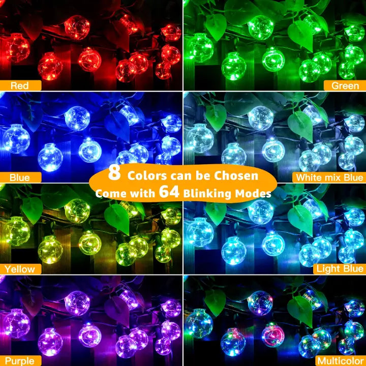 Ollny's 30 leds color changing G40 lights are available in 8 colors and feature 64 lighting modes.
