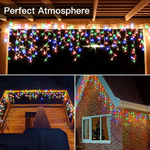 Ollny's 396 leds 32ft multicolor icicle lights perfect for Christmas