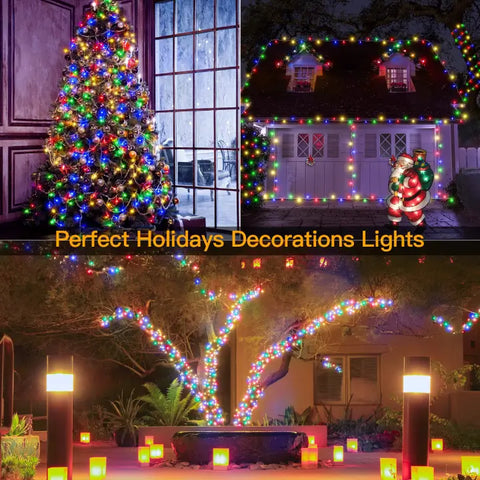 Ollny's 400 leds clear cable multicolor Christmas lights for holiday decorations