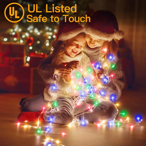 Ollny's 400 leds clear cable multicolor Christmas lights are safe to touch