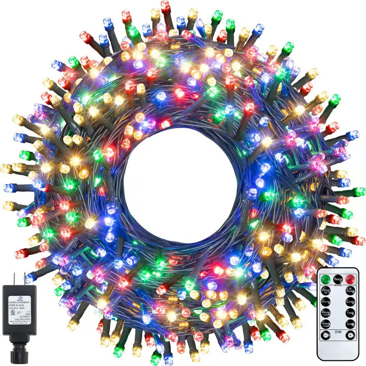 Ollny's 400 leds 132ft multicolor string lights green cable