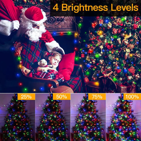 Ollny's 400 leds multicolor string lights with 4 brightness levels