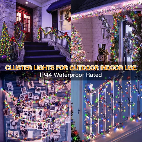 Ollny's 400 leds multicolor cluster lights for Christmas indoor and outdoor use