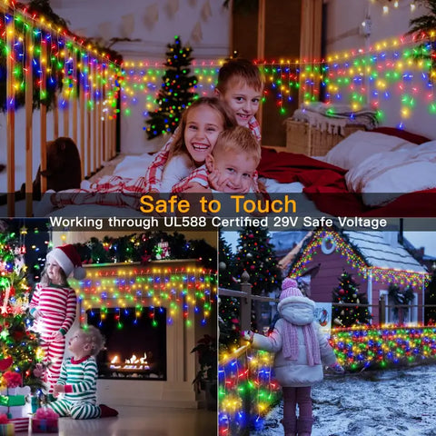 Ollny's 486 leds multicolor icicle lights are safe to touch