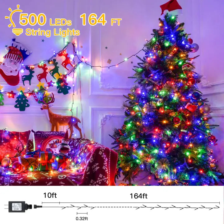 Length instructions for Ollny's 500 leds multcolor Christmas lights