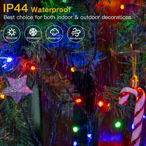 Ollny's 500 leds multcolor Christmas lights are IP44 waterproof