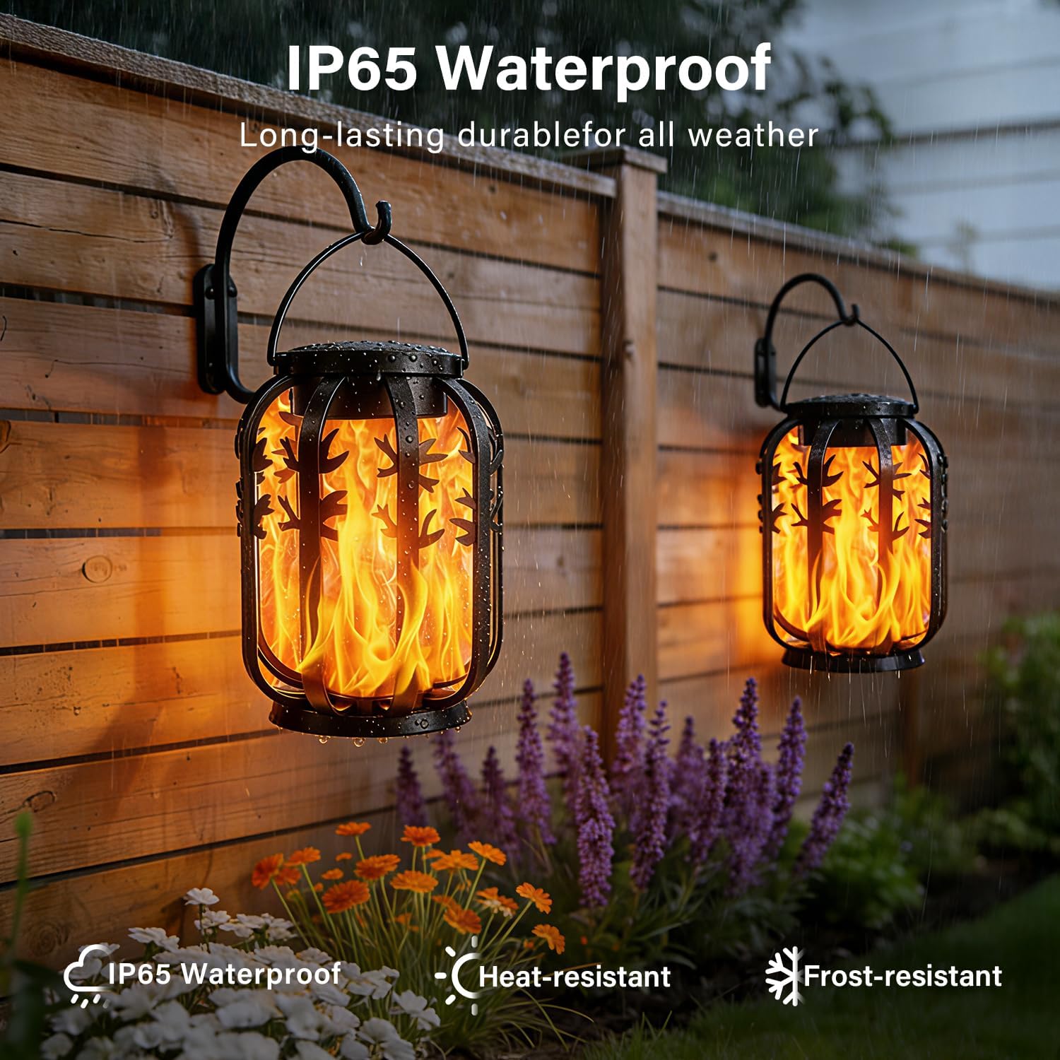 Ollny Upgraded Flickering Flame Solar Light for Outdoor, Yard, Patio,