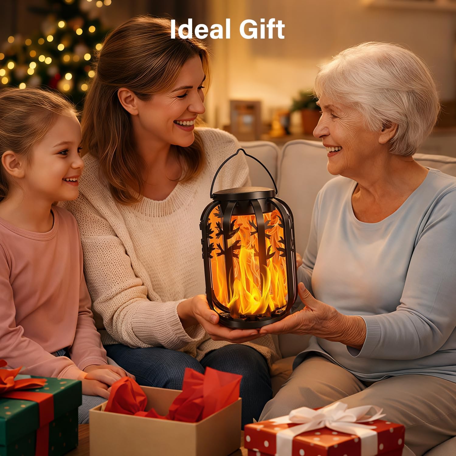 Ollny Upgraded Flickering Flame Solar Light for Outdoor, Yard, Patio,