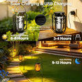 Ollny Upgraded Flickering Flame Solar Light for Outdoor, Yard, Patio, Lawn(Warm White, IP65 Waterproof, 4 Modes)