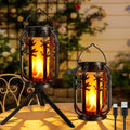 Ollny Upgraded Flickering Flame Solar Light for Outdoor, Yard, Patio, Lawn(Warm White, IP65 Waterproof, 4 Modes)