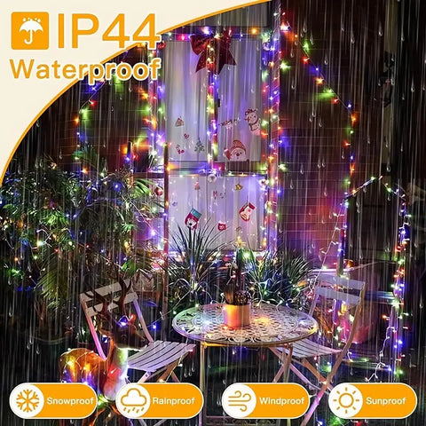 200 LED 60ft Multicolor Connectable String Lights (IP44 Waterproof, Plug in, 8 Modes)