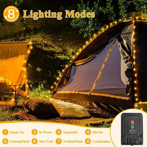 solar warm white string lights