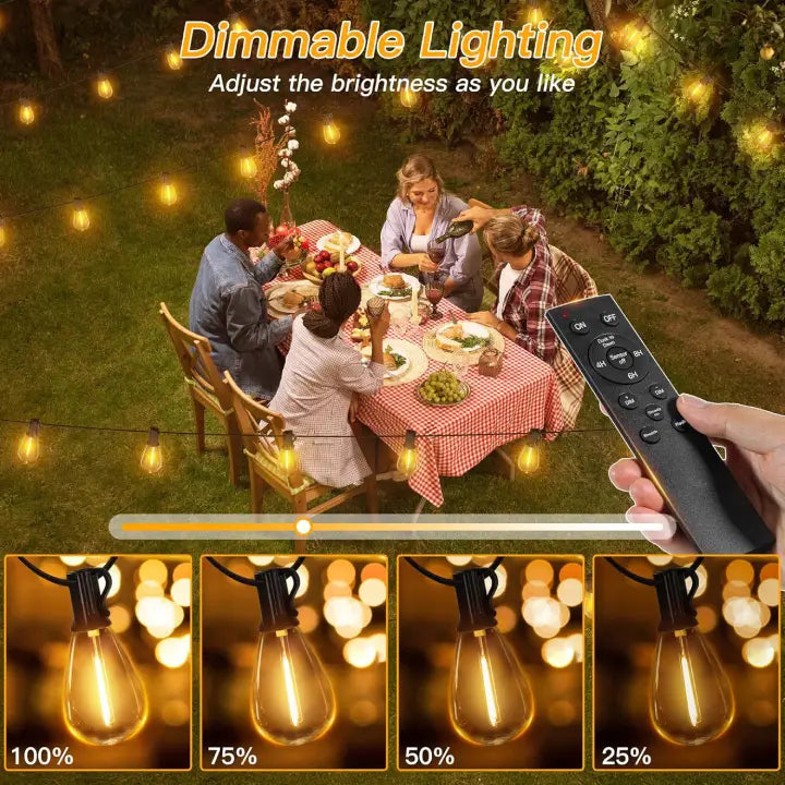 
                  
                    Ollny S11 are best patio string lights, feature Dimmable Lighting - Adjust the brightness as you like

                  
                