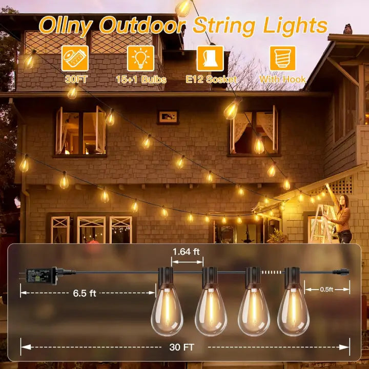 
                  
                    Ollny S11 outdoor string lights length

                  
                