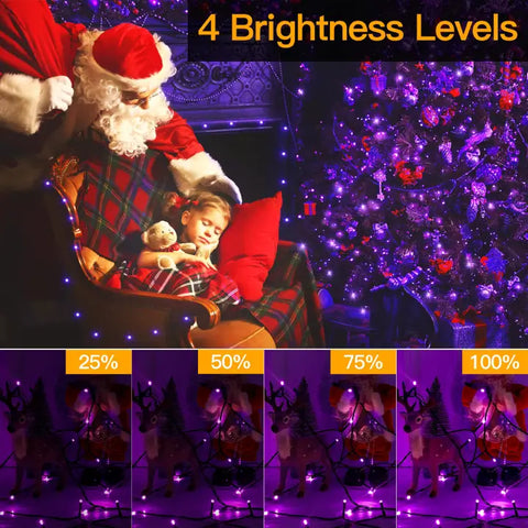Ollny's 400 leds purple string lights with 4 brightness levels