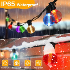 30FT G40 RGB 16 Colors Changing Patio Lights (20 Bulbs, 8 Modes, IP65 Waterproof)