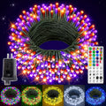 Ollny 200 LED 66ft Christmas RGB String Lights (Green Cable, Connectable, 130 Modes)