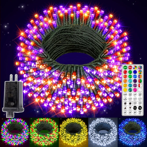 Ollny 400 LED 131ft Christmas RGB String Lights (Green Cable, 130 Modes)