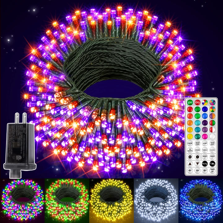 Halloween Christmas RGB String Lights 400 LED 131ft | Ollny