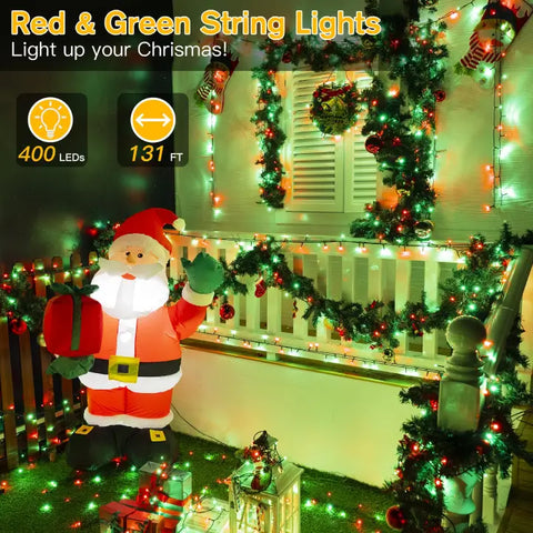 Length instructions for Ollny's 400 led red and green Christmas lights