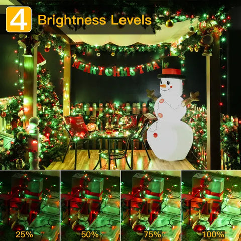 Ollny's 400 leds red and green Christmas lights with 4 brightness levels