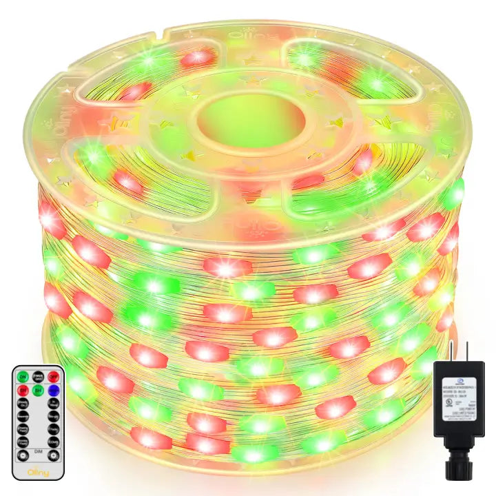 Ollny's 400 leds 132ft red and green Christmas lights clear wire