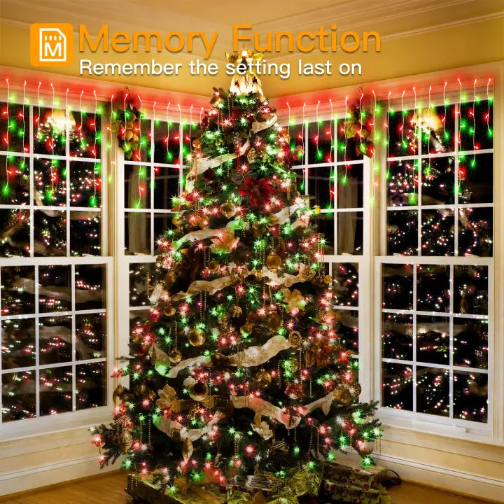
                  
                    Ollny's 486 leds red and green icicle lights with memory function
                  
                
