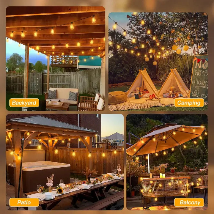 
                  
                    Ollny S11 outdoor patio lights can used at backyard, camping, balcony, patio.
                  
                