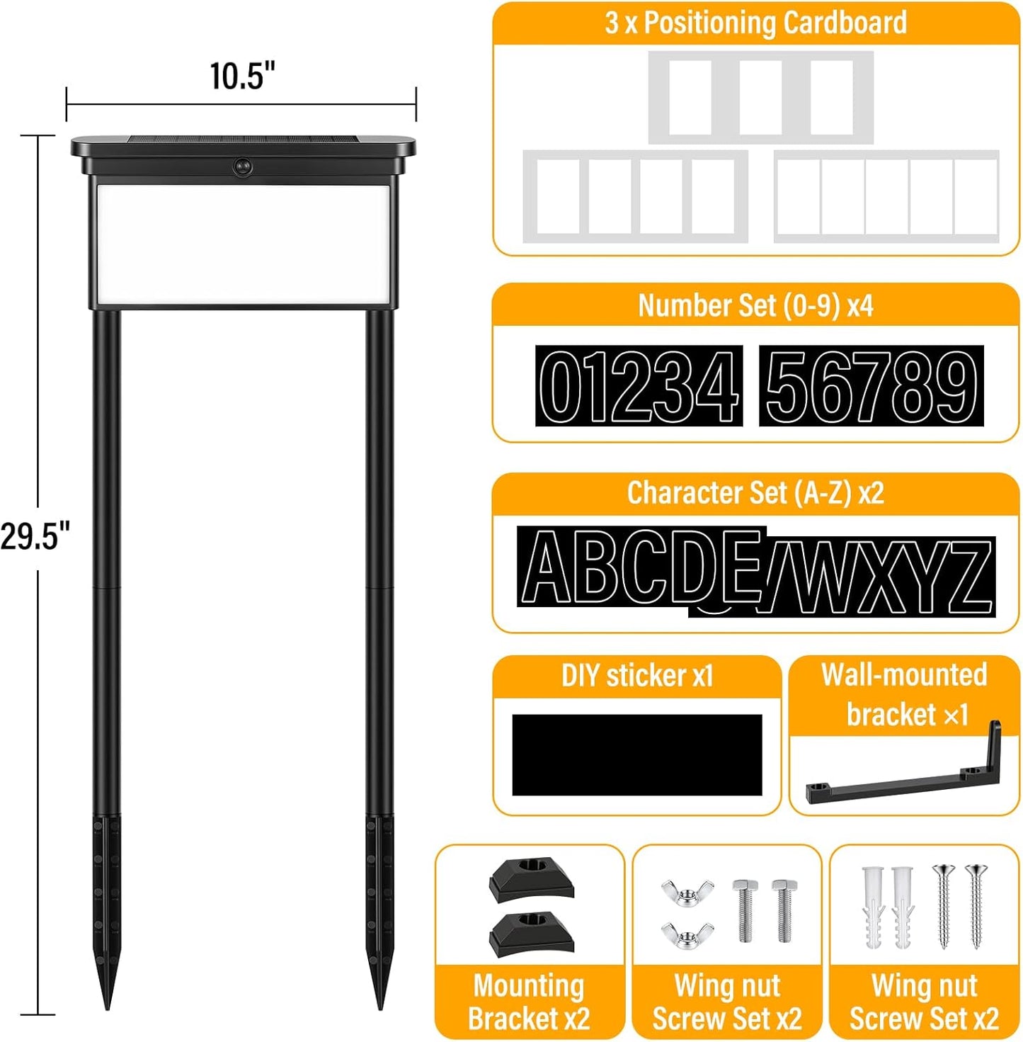 
                  
                    Ollny Solar Address Sign For Entrance, Lawn, Property (3 Colors, IP44 Waterproof, Solar Powered)
                  
                