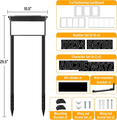 Ollny Solar Address Sign For Entrance, Lawn, Property (3 Colors, IP44 Waterproof, Solar Powered)