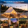 Ollny 100FT S11 Solar Patio Lights(35 Bulbs, IP45 Waterproof, Solar Powered, 2 Spare Bulbs)
