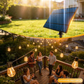 Ollny 30FT S11 Solar Patio Lights(10 Bulbs, IP45 Waterproof, Solar Powered, 1 Spare Bulb)