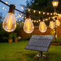 Ollny 100FT S11 Solar Patio Lights(35 Bulbs, IP45 Waterproof, Solar Powered, 2 Spare Bulbs)