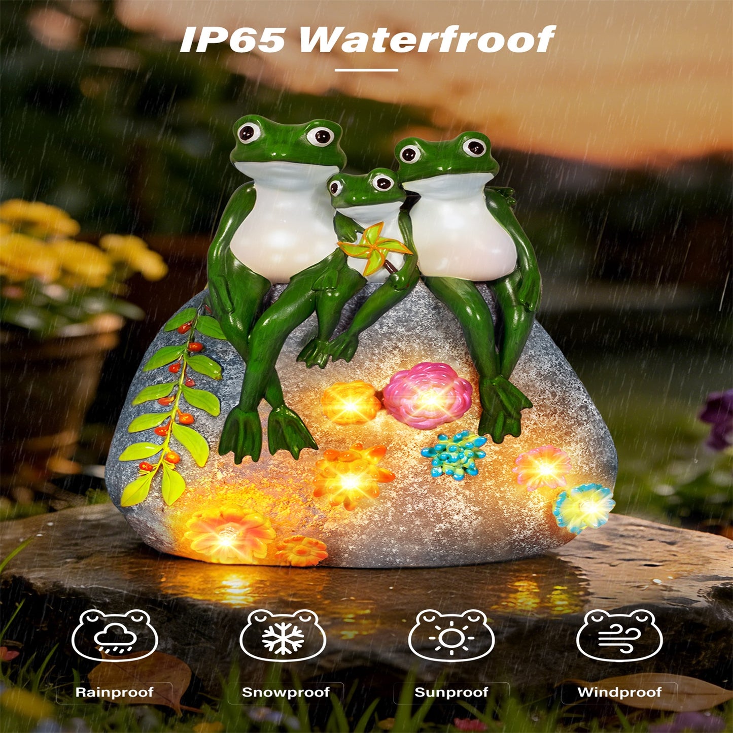 
                  
                    Ollny Solar Garden Turtle/Frog Statue Light with Succulent and 8 LED Lights, IP65 Waterproof Resin Tortoise Statues Light for Patio Yard Lawn Decor
                  
                