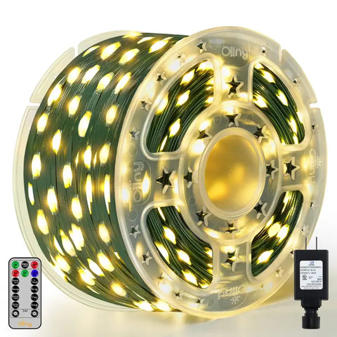 Waterproof Outdoor Christmas Lights 330ft Warm White Green Wire
