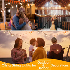 Ollny's 100ft G40 outdoor string lights for indoor and outdoor decorations