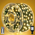 Ollny 1200 LED 393ft Warm White IP67 Waterproof Christmas String Lights (Green Wire, Plug in, 8 Modes)