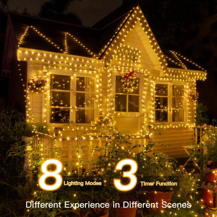 
                  
                    Ollny 1200 LED 393ft Warm White IP67 Waterproof Christmas String Lights (Green Wire, Plug in, 8 Modes)
                  
                