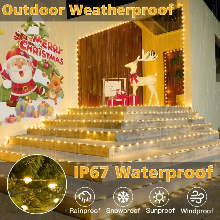
                  
                    Ollny 1200 LED 393ft Warm White IP67 Waterproof Christmas String Lights (Green Wire, Plug in, 8 Modes)
                  
                