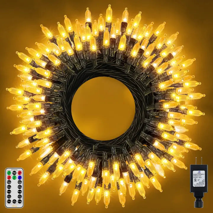 Ollny's 200 led 33ft warm white Christmas mini lights