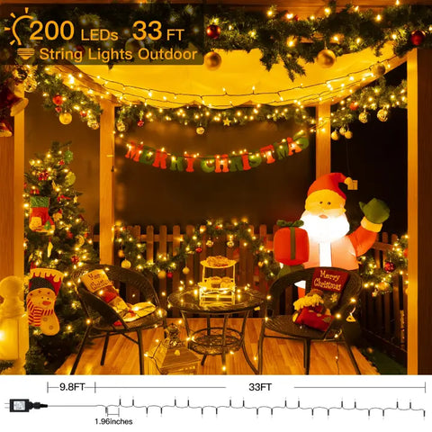 Length instructions for Ollny's 200 leds warm white Christmas mini lights